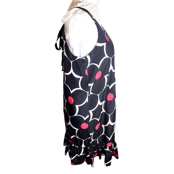 Becky & Max NY Women's 100% Silk Pleated Front Ruffle Bottom Baby Doll Dress 6 - Picture 2 of 6